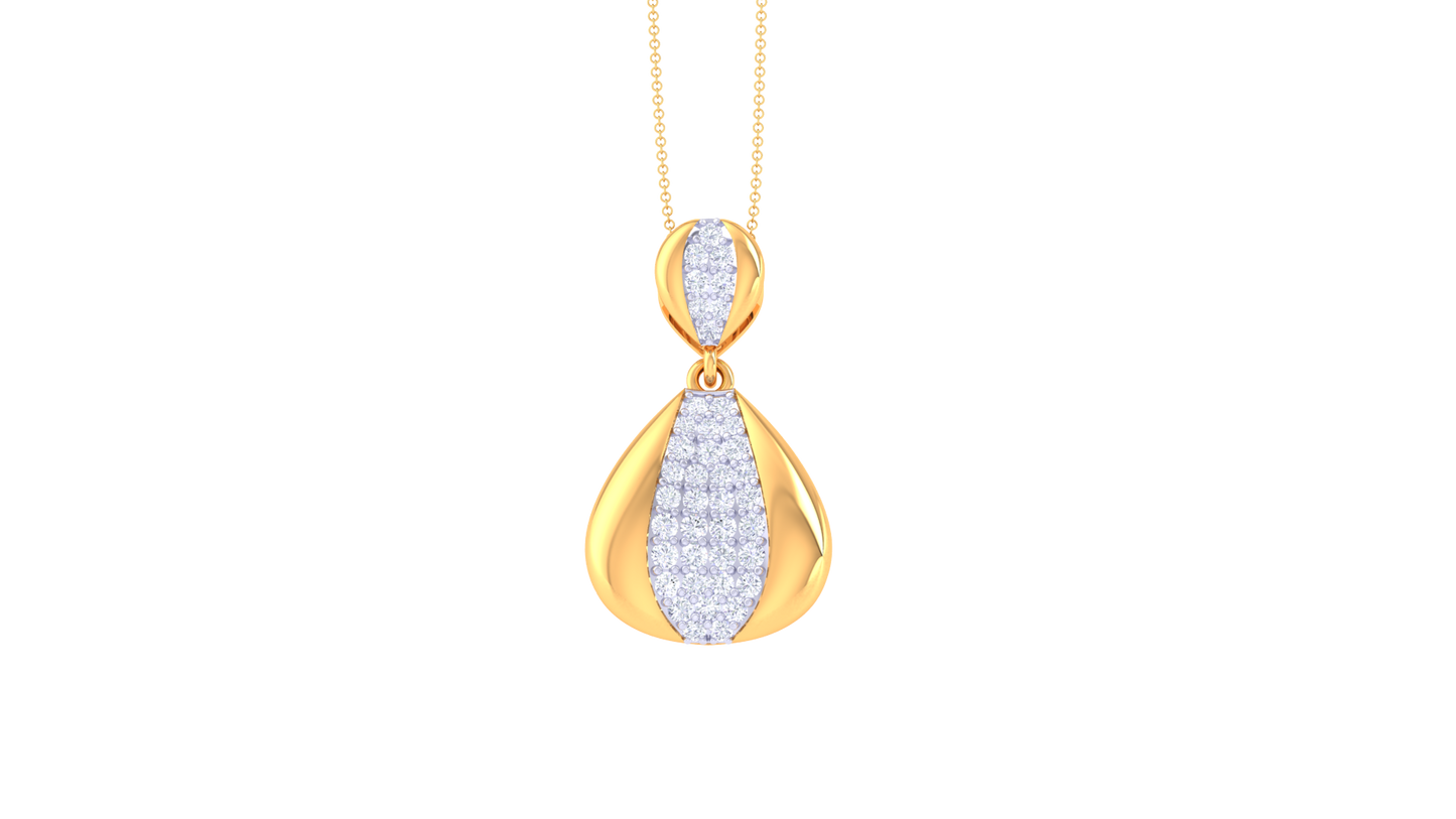 Elegance Stream Pendant In Gold  – 0.43 Ct Sparkling Diamonds