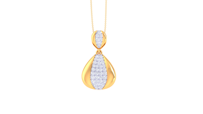 Elegance Stream Pendant In Gold  – 0.43 Ct Sparkling Diamonds
