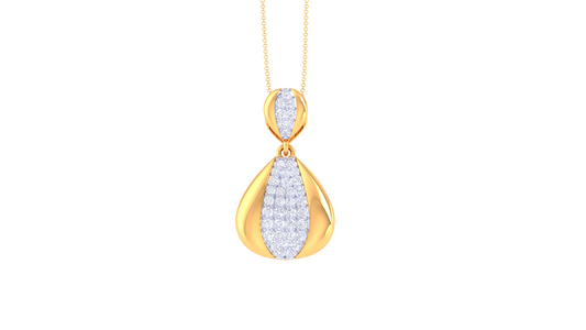 Elegance Stream Pendant In Gold  – 0.43 Ct Sparkling Diamonds