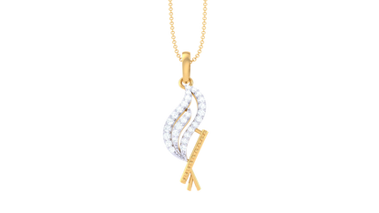 Krishna Pendant In Gold - 0.14 Ct Diamond Accents