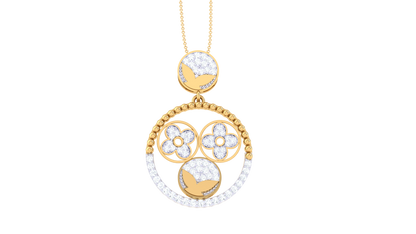 Radiant Bloom Circular Pendant - 0.78 Ct Diamonds In Gold