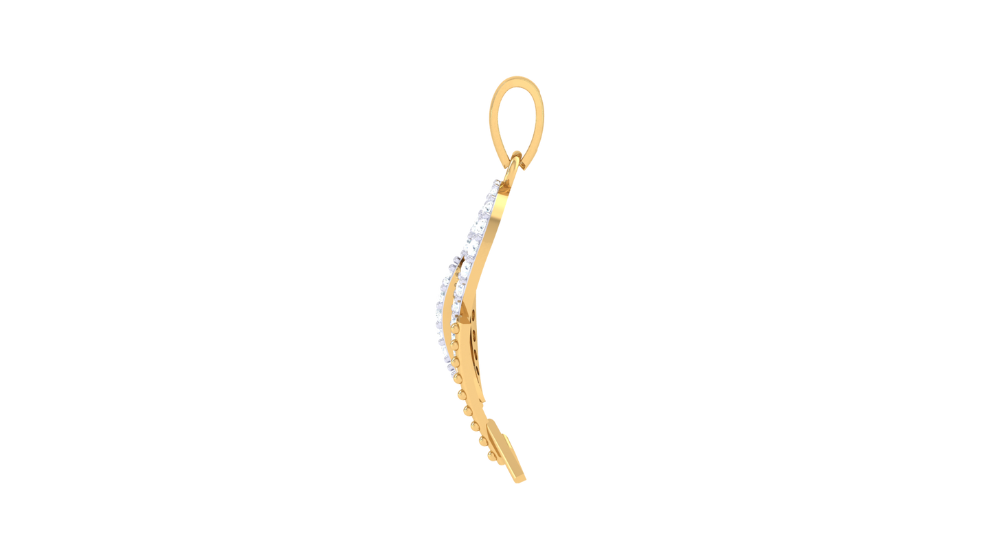 Krishna Pendant In Gold - 0.14 Ct Diamond Accents