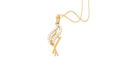 Krishna Pendant In Gold - 0.14 Ct Diamond Accents
