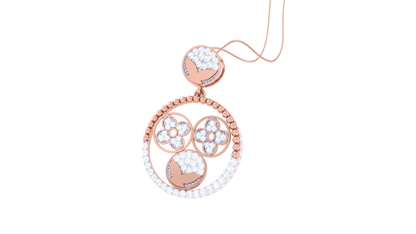 Radiant Bloom Circular Pendant - 0.78 Ct Diamonds In Gold