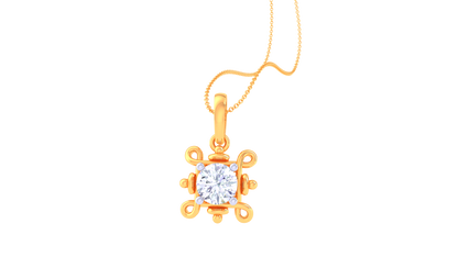 The Classic Bloom Solitaire Pendent In Gold - 0.59 Ct Round Diamond