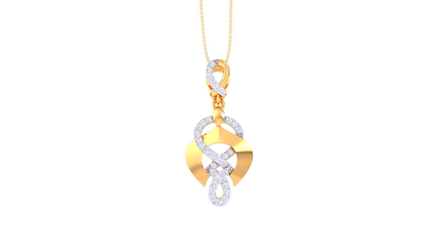 Twilight Embrace Pendant with 0.25 Ct Diamonds