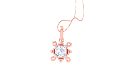 The Classic Bloom Solitaire Pendent In Gold - 0.59 Ct Round Diamond