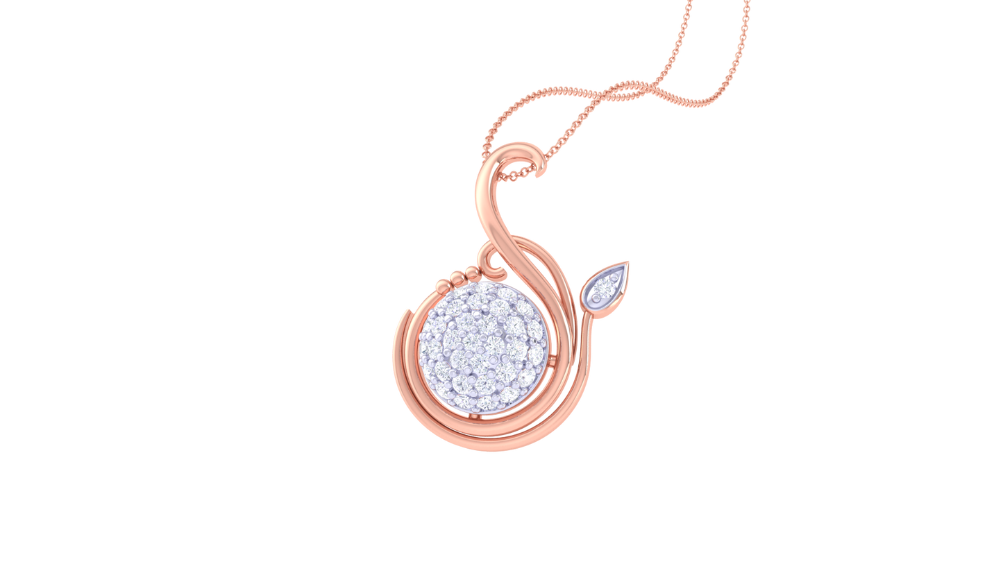 Celestial Circle Pendant – 0.27 Ct Diamonds In Gold