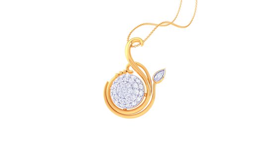 Celestial Circle Pendant – 0.27 Ct Diamonds In Gold