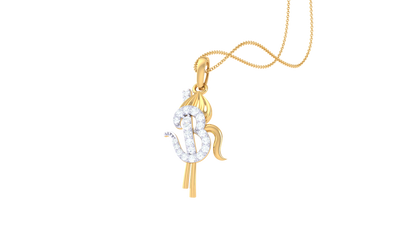 Om Harmony Pendant In Gold - 0.13 Ct Sparking Diamond