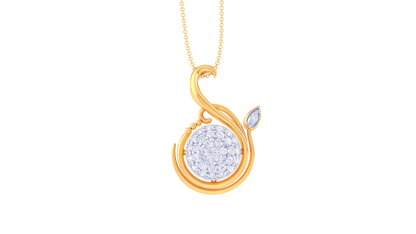 Celestial Circle Pendant – 0.27 Ct Diamonds In Gold