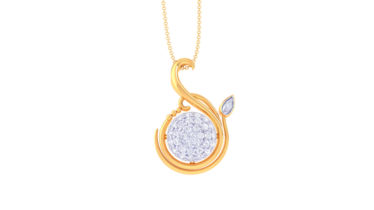Celestial Circle Pendant – 0.27 Ct Diamonds In Gold