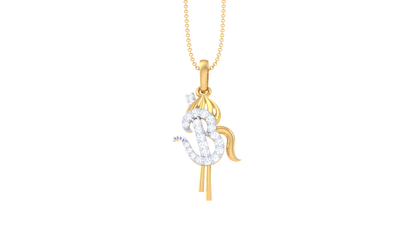 Om Harmony Pendant In Gold - 0.13 Ct Sparking Diamond
