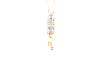 Geometric Link Pendant In Gold – 0.23 Ct Diamonds