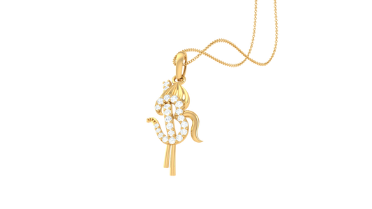 Om Harmony Pendant In Gold - 0.13 Ct Sparking Diamond
