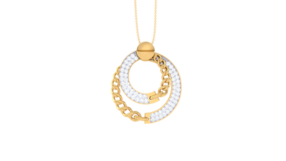 Interlinked Circle Pendant In Lustrous Gold – 0.43 Ct Diamonds