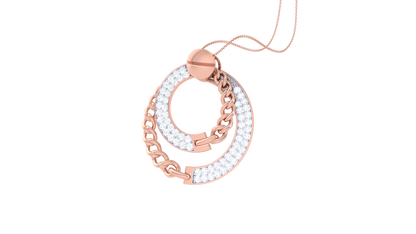 Interlinked Circle Pendant In Lustrous Gold – 0.43 Ct Diamonds