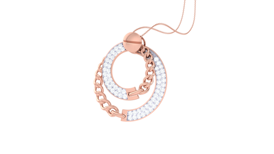 Interlinked Circle Pendant In Lustrous Gold – 0.43 Ct Diamonds