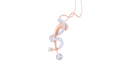 Graceful Twist Gold and Diamond Pendant – 0.19 Ct