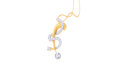 Graceful Twist Gold and Diamond Pendant – 0.19 Ct