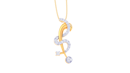 Graceful Twist Gold and Diamond Pendant – 0.19 Ct