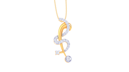 Graceful Twist Gold and Diamond Pendant – 0.19 Ct