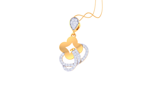 0.31 Ct - Elegant Teardrop Diamond Pendant in Gold