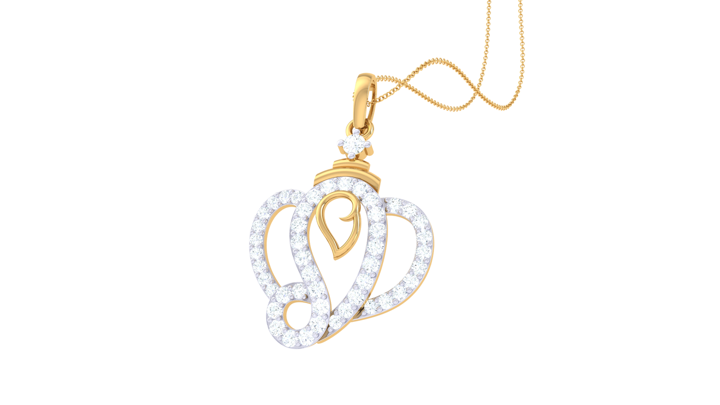 Heartline Series Pendant In Gold  - 0.35 Ct  Brilliant Cut Diamonds