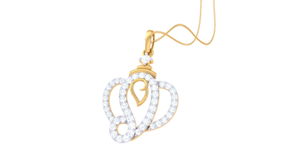 Heartline Series Pendant In Gold  - 0.35 Ct  Brilliant Cut Diamonds