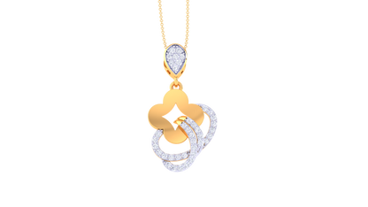0.31 Ct - Elegant Teardrop Diamond Pendant in Gold