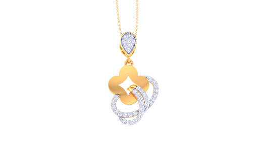 0.31 Ct - Elegant Teardrop Diamond Pendant in Gold