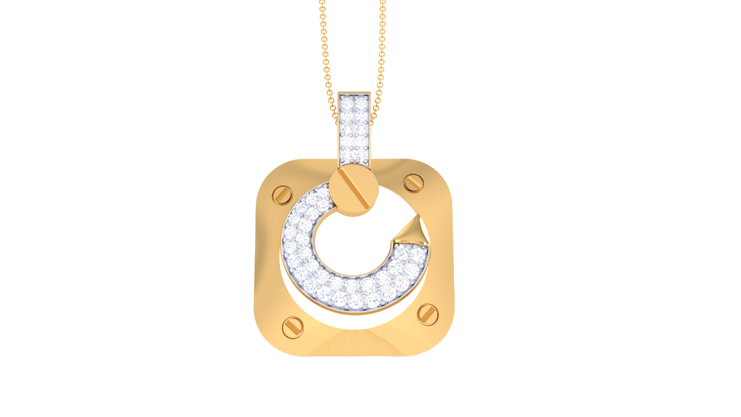 'G' Motif Pendant In Gold - 0.64 Ct Brilliant Diamonds