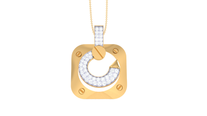'G' Motif Pendant In Gold - 0.64 Ct Brilliant Diamonds