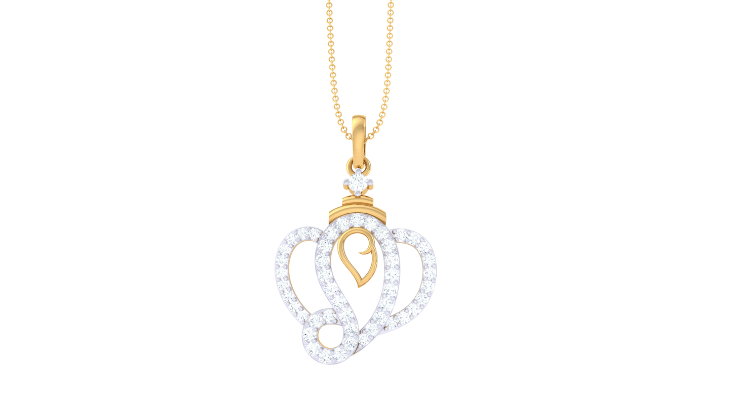 Heartline Series Pendant In Gold  - 0.35 Ct  Brilliant Cut Diamonds