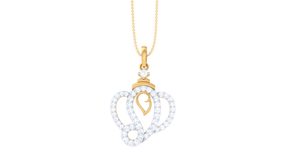 Heartline Series Pendant In Gold  - 0.35 Ct  Brilliant Cut Diamonds