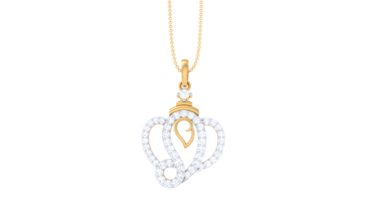Heartline Series Pendant In Gold  - 0.35 Ct  Brilliant Cut Diamonds