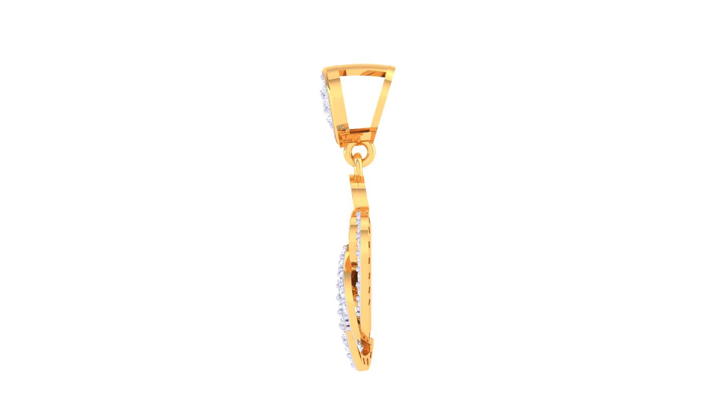 0.31 Ct - Elegant Teardrop Diamond Pendant in Gold