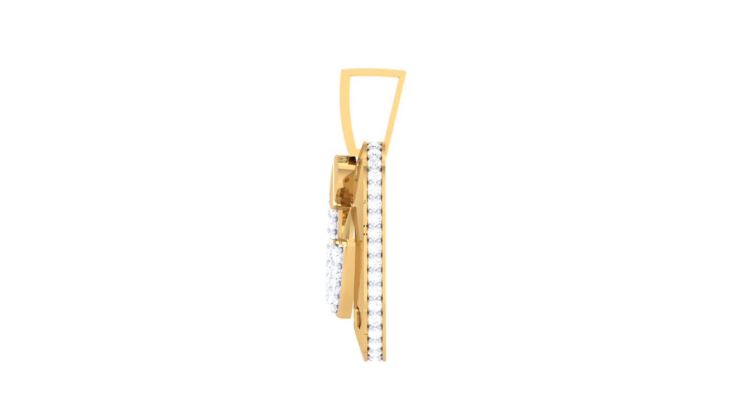 'G' Motif Pendant In Gold - 0.64 Ct Brilliant Diamonds