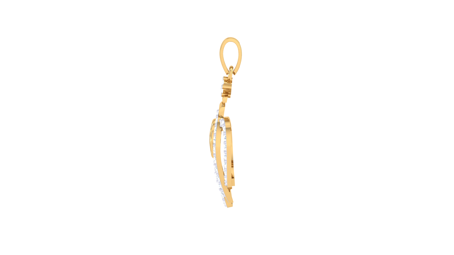 Heartline Series Pendant In Gold  - 0.35 Ct  Brilliant Cut Diamonds