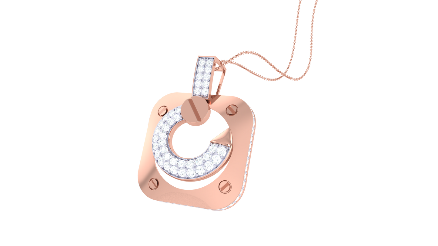 'G' Motif Pendant In Gold - 0.64 Ct Brilliant Diamonds