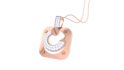 'G' Motif Pendant In Gold - 0.64 Ct Brilliant Diamonds