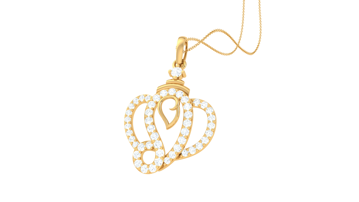 Heartline Series Pendant In Gold  - 0.35 Ct  Brilliant Cut Diamonds