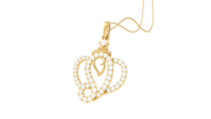 Heartline Series Pendant In Gold  - 0.35 Ct  Brilliant Cut Diamonds