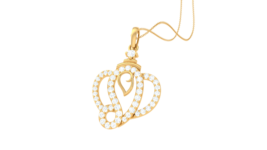 Heartline Series Pendant In Gold  - 0.35 Ct  Brilliant Cut Diamonds