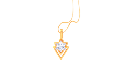 Nested Triangle Golden Pendent – 0.59 Ct Diamond