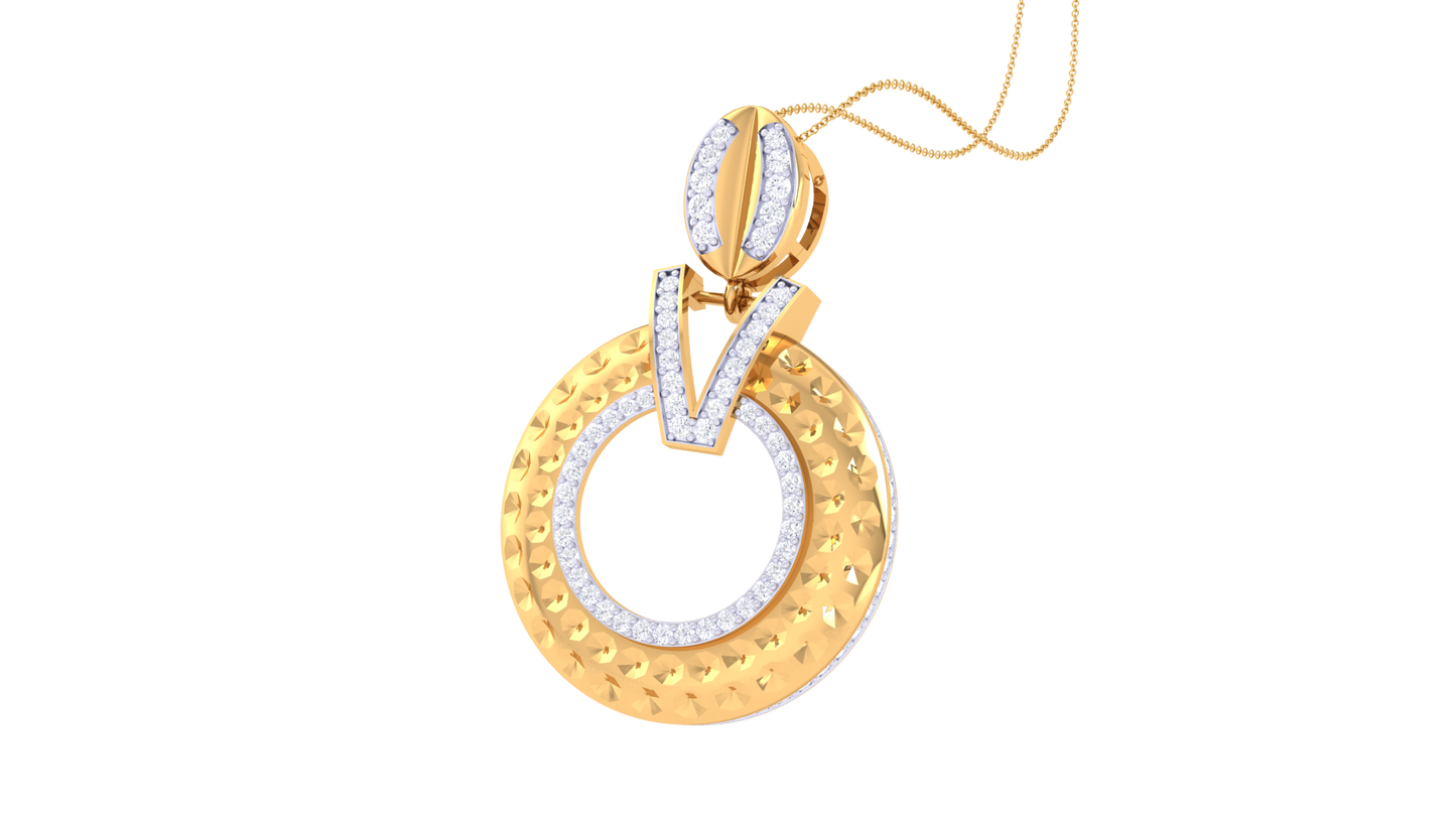 Aura Loop Pendent In Rose Gold - 0.82 Ct Round Cut Diamonds