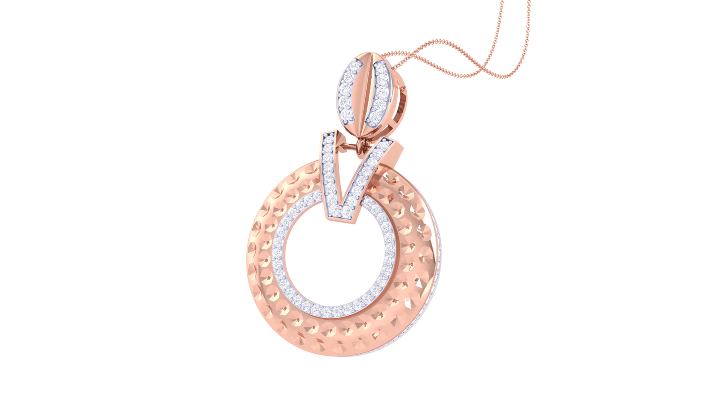 Aura Loop Pendent In Rose Gold - 0.82 Ct Round Cut Diamonds