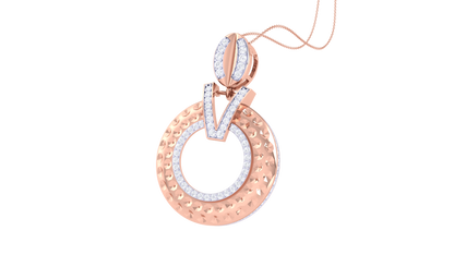 Aura Loop Pendent In Rose Gold - 0.82 Ct Round Cut Diamonds