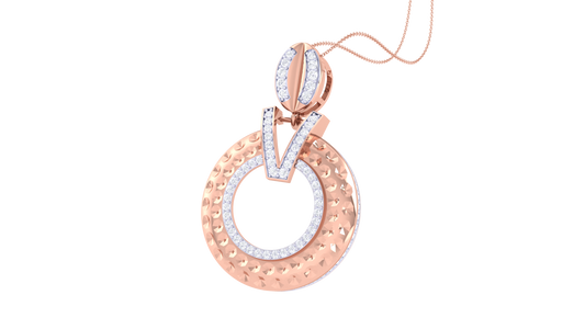 Aura Loop Pendent In Rose Gold - 0.82 Ct Round Cut Diamonds