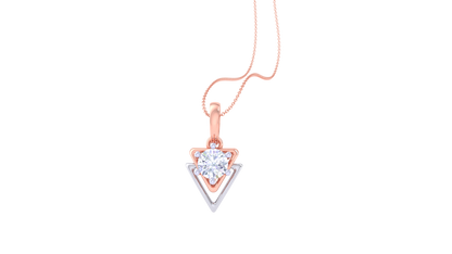 Nested Triangle Golden Pendent – 0.59 Ct Diamond